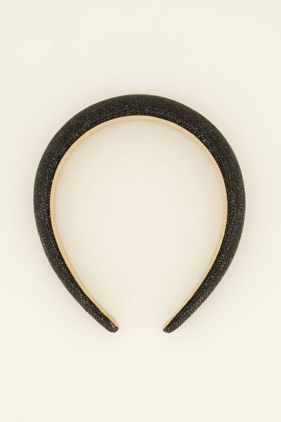 Zwarte haarband met glitter steentjes