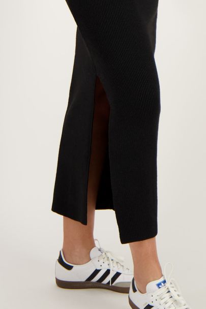Black midi skirt with split