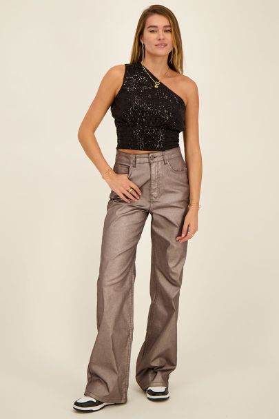 Metallic coated jeans