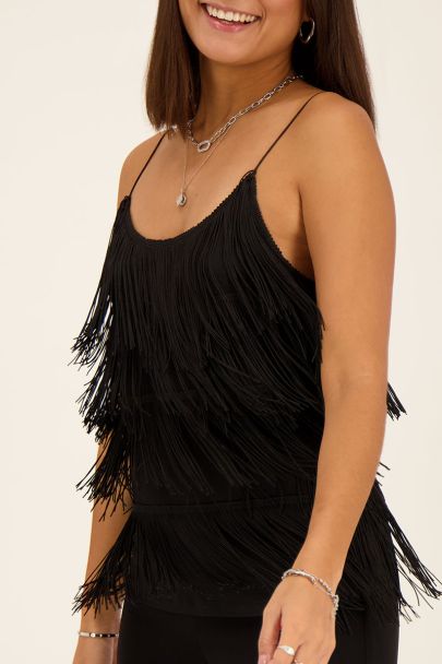 Black fringed top