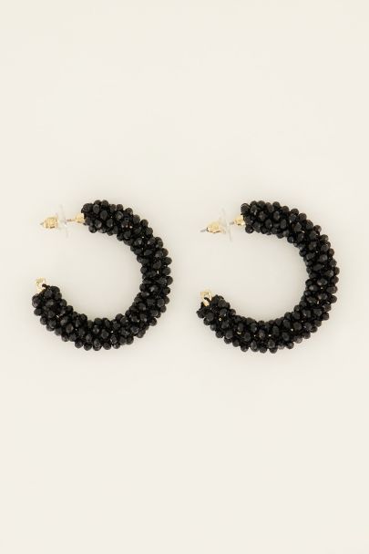 Zwarte statement oorringen | My Jewellery