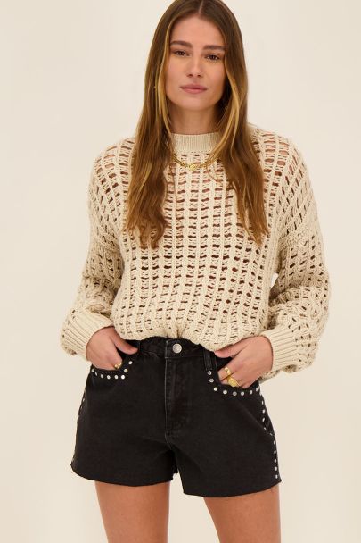 Zwarte short met studs