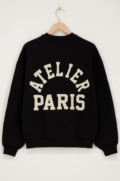 Sweat noir "Atelier paris"
