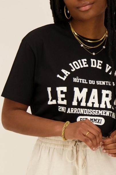 T-shirt noir "Le Marais”