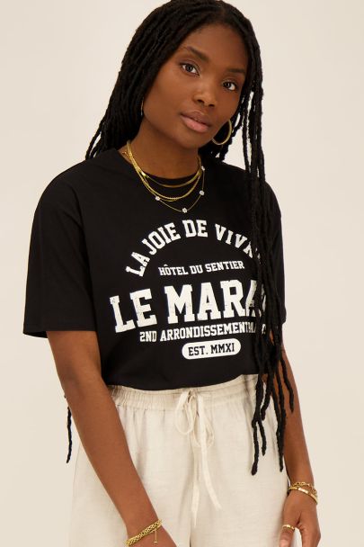 Zwart T-shirt Le marais