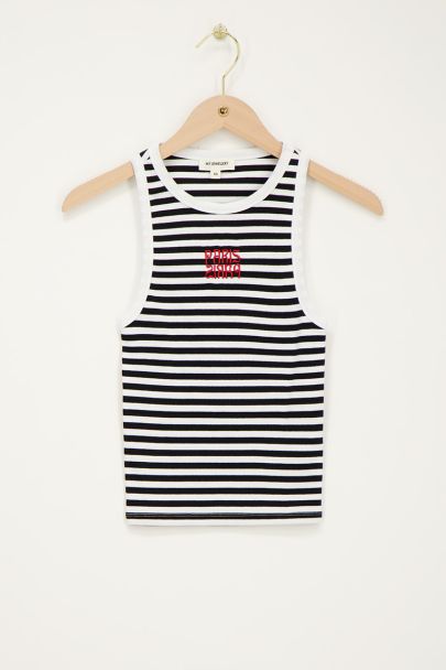 Débardeur rayé noir et blanc