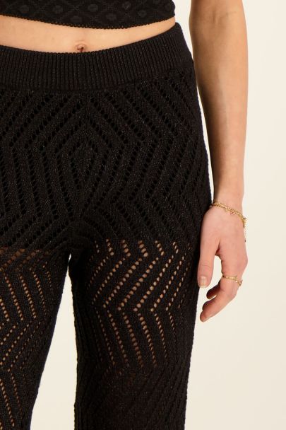 Black zigzag flares with lurex