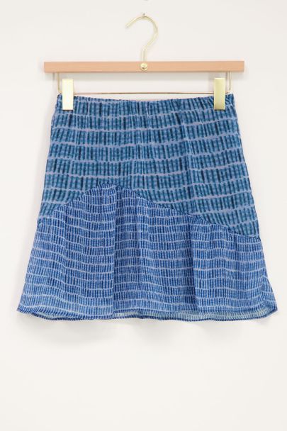 Blue tie-dye print skirt