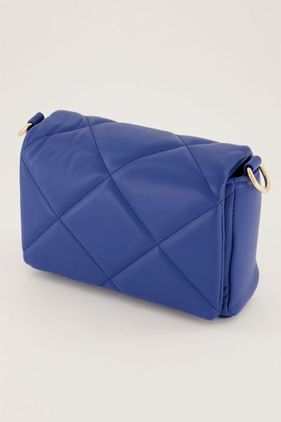 Blue padded shoulder bag