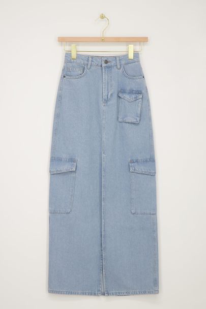 Blauer Cargo Jeans Midirock