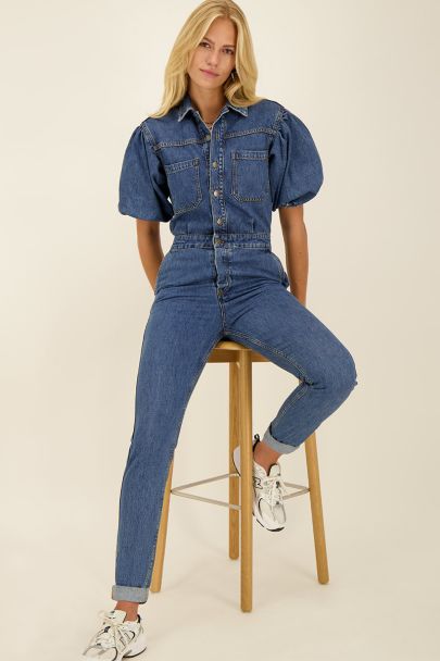 Dunkelblauer Denim Jumpsuit