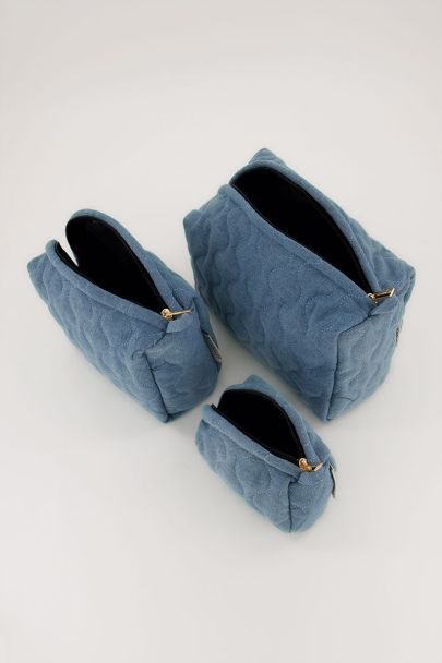 Kulturtaschen-Set aus blauem Denim