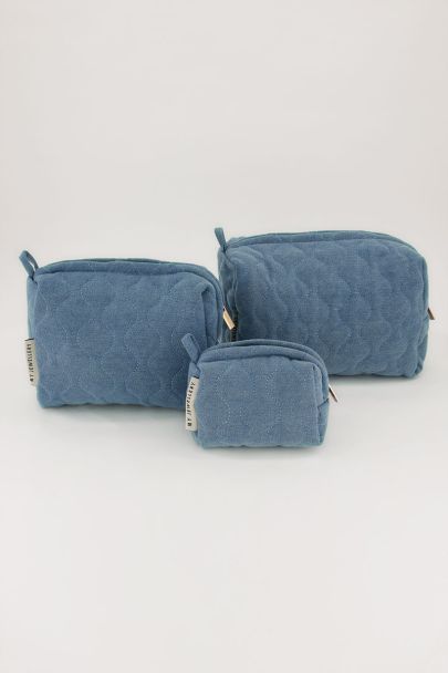 Kulturtaschen-Set aus blauem Denim