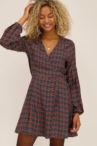 Blue floral print dress 