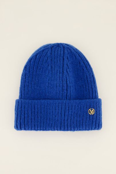 Blue ribbed beanie | My Jewellery