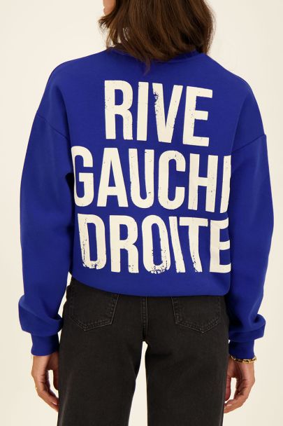 Blauer Sweater "rive gauche droite“