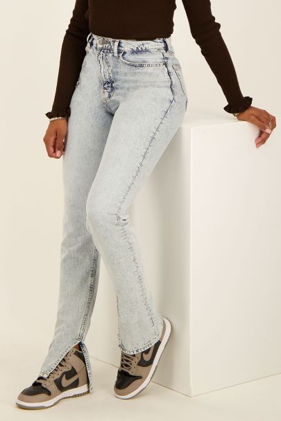 Blue split seam jeans
