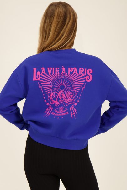 Blaues Sweatshirt "La vie a Paris"