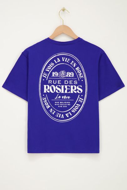 Blaues T-Shirt "Rue des rosiers"