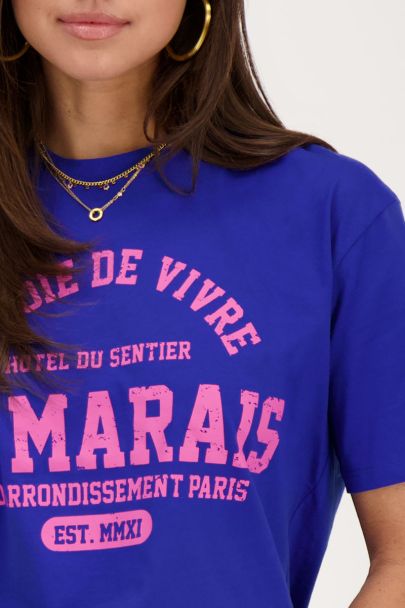 Blauw T-shirt Le Marais