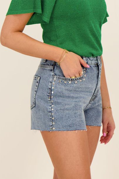 Blauwe short met studs