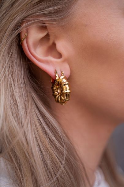 Larges boucles d’oreilles tendance avec arêtes côtelées