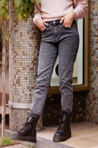 Grijze straight fit jeans