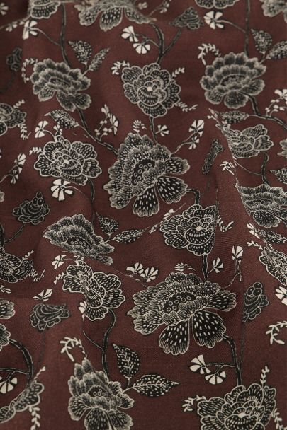 Robe marron à imprimé floral et haut cache-cœur
