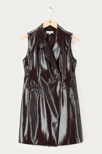 Braunes Lack-Blazerkleid