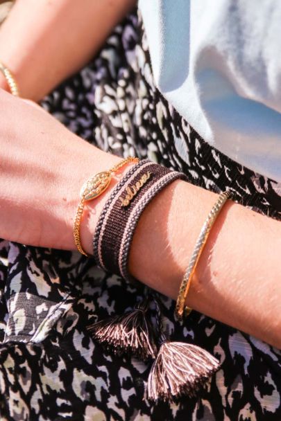 Bruine bohemian armband believe