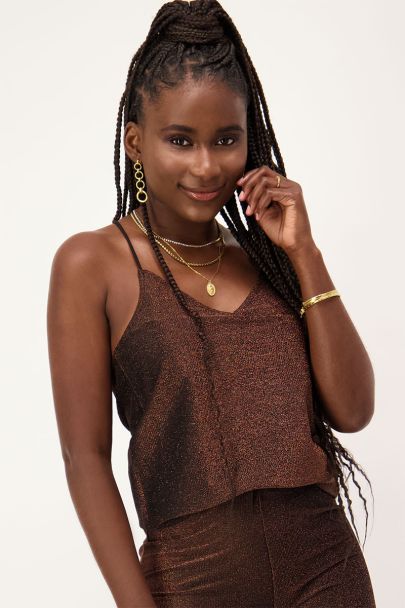 Bruine glitter top 