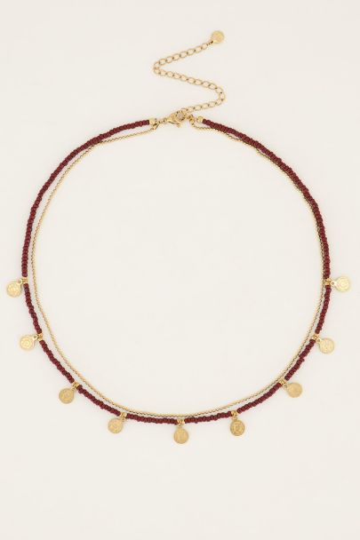 Bruine ketting met muntjes & kralen | My Jewellery