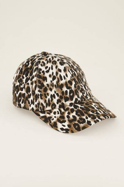 Brown leopard print cap