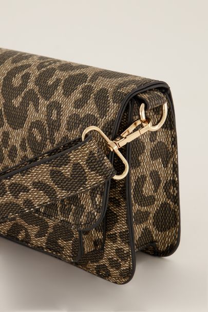 Brown leopard print shoulder bag