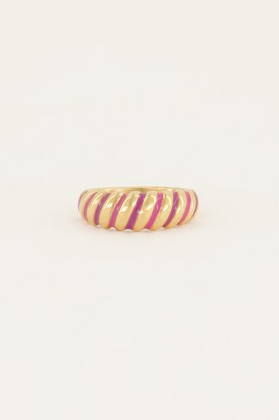 Candy roze gedraaide ring