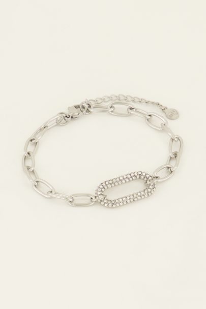 Gliederarmband mit Strassstein-Charm