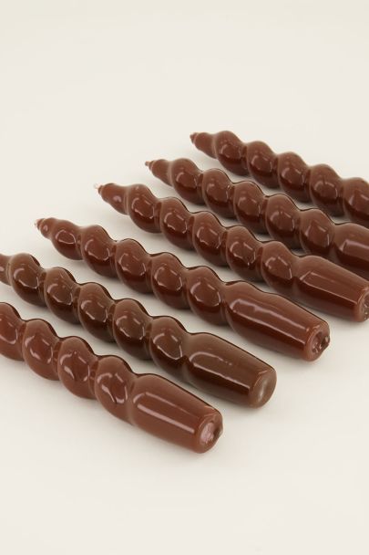 Bougies torsadées marron foncé