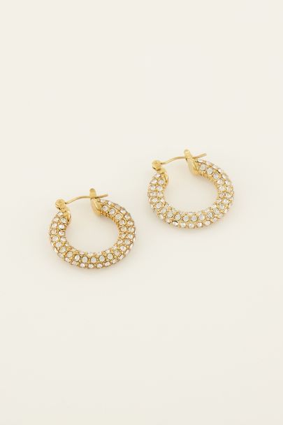 Chunky rhinestone hoop earrings | My Jewellery