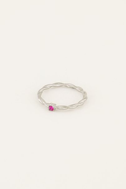 Cocktail ring gedraaid met roze steen | My Jewellery
