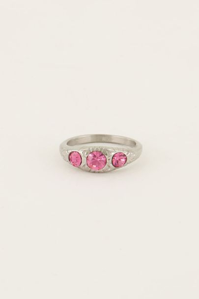 Classic pink rhinestone cocktail ring | My Jewellery