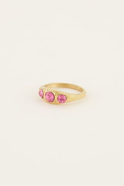 Cocktail ring klassiek met roze stenen | My Jewellery