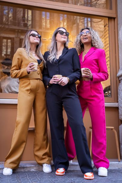 Camel straight fit pantalon