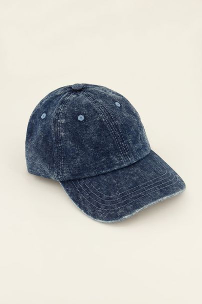 Dunkelblaue Denim-Cap "Au Revoir"