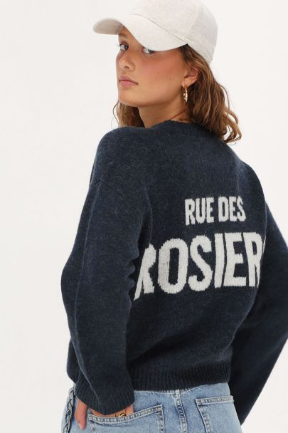 Dunkelblauer Pullover "Rue des Rosiers"