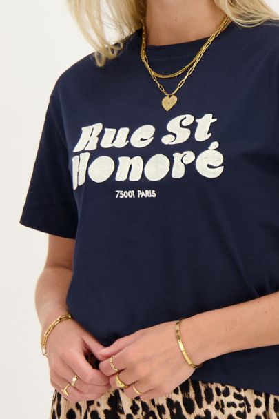 Dunkelblaues T-Shirt "Rue St. Honoré"