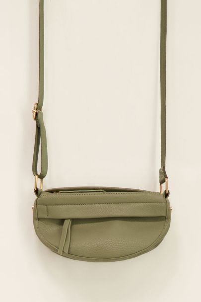 Dark green cross body bag with extra compartment | My Jewellery