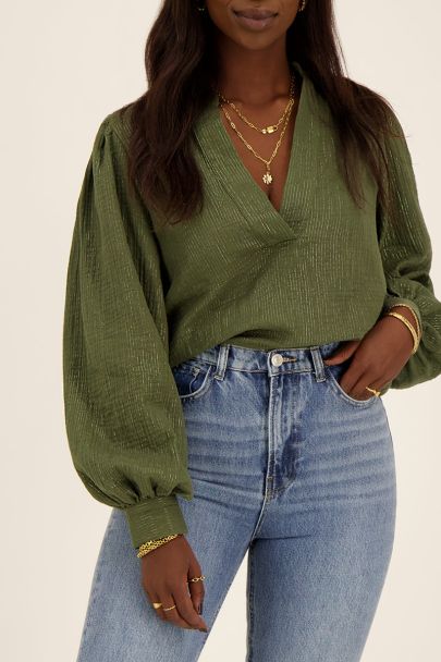 Dark green muslin blouse 