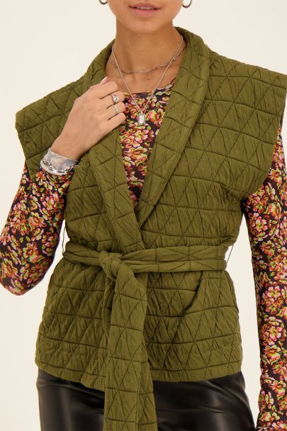 Dark green padded gilet