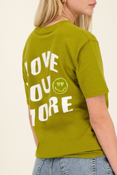 Donkergroen T-shirt Love you more 