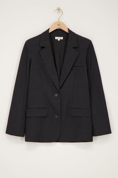 Dunkelgrauer Blazer mit Taschen und Knöpfen